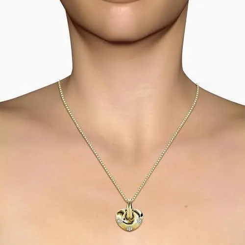 0.35 CT Round Cut Diamonds - Heart Pendant