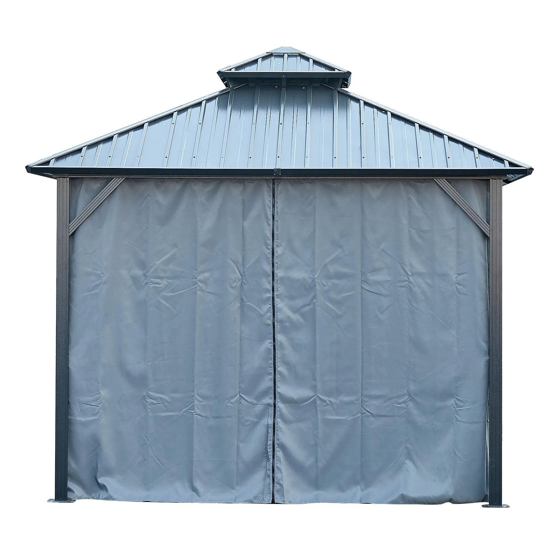 Afix 12 X 12 ft  Permanent Hardtop Gazebo Canopy - Black