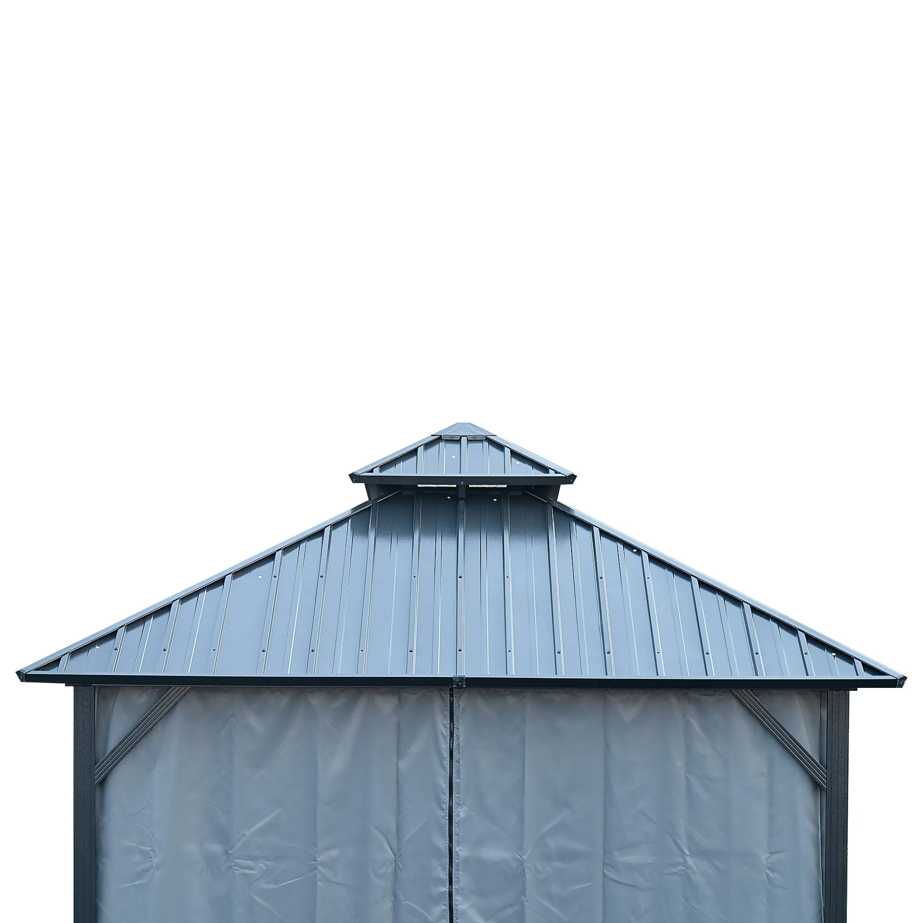 Afix 12 X 12 ft  Permanent Hardtop Gazebo Canopy - Black