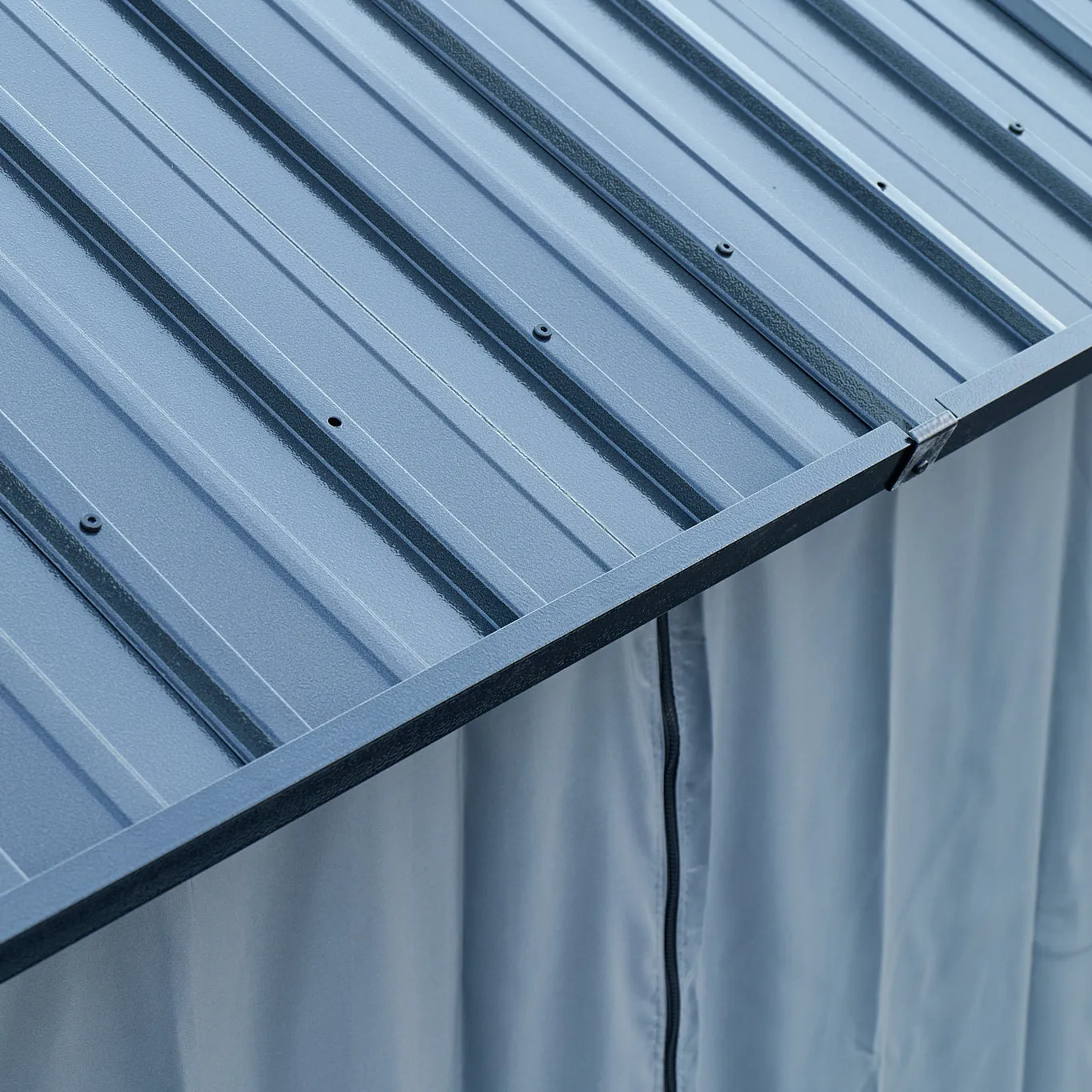 Afix 12 X 12 ft  Permanent Hardtop Gazebo Canopy - Black