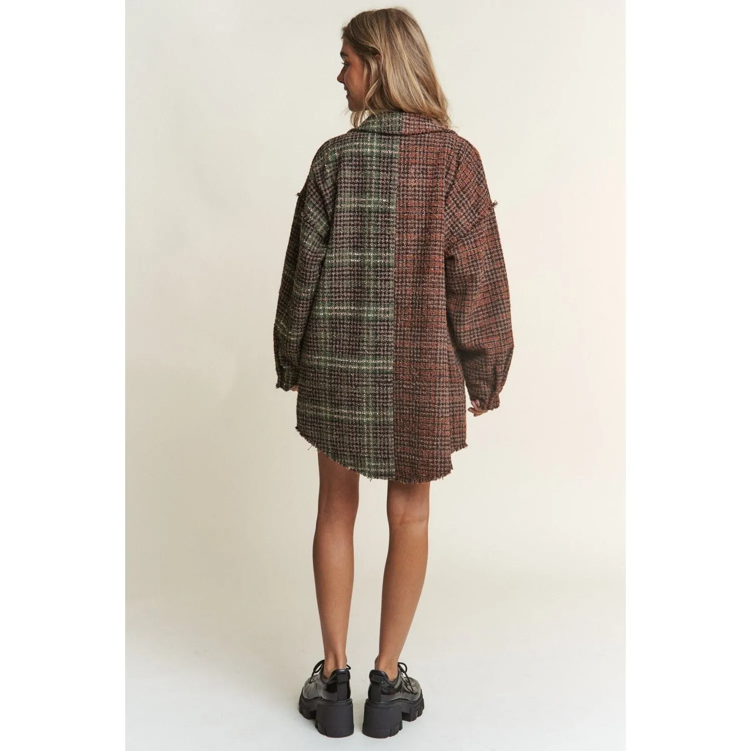 Boyfriend Tweed Plaid Shacket