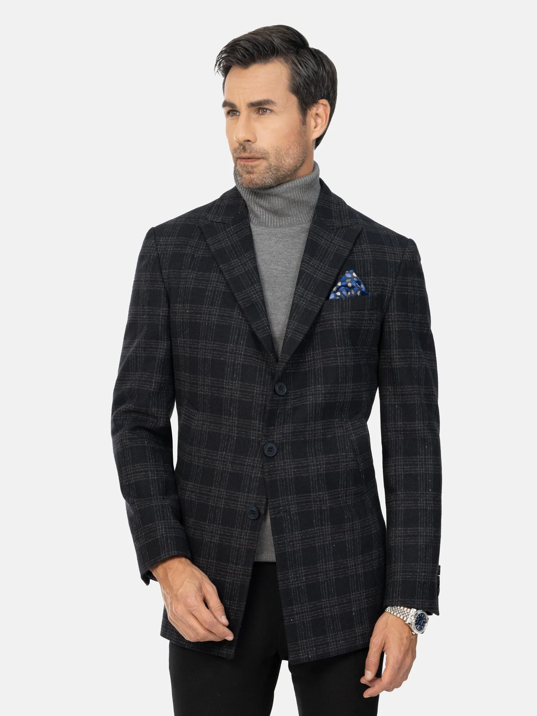 Bronson Slide Pocket Navy Trench Coat