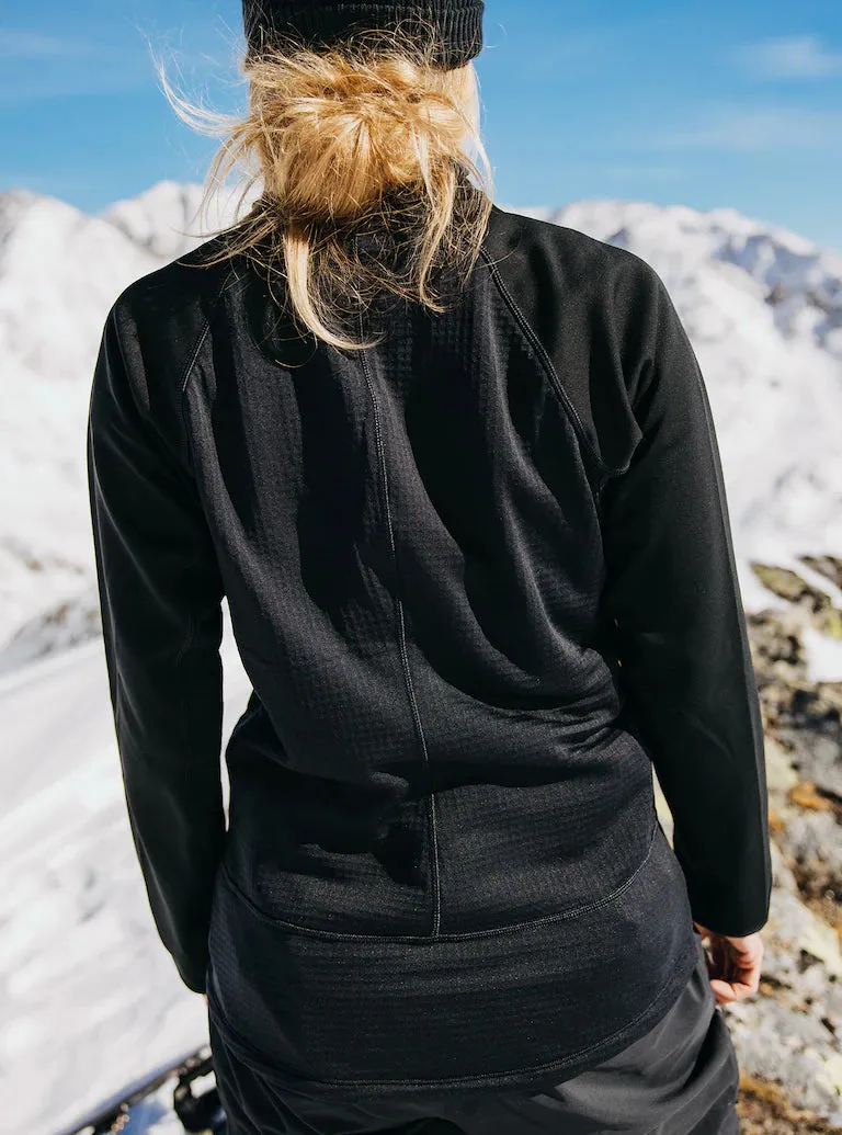 Burton AK Women's Helium Power Grid Full-Zip Fleece  True Black