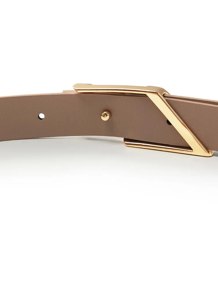 Chic Parallelogram Metal Buckle Leather Women Belt