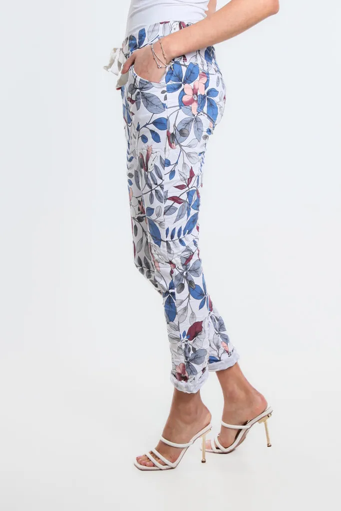 Collins Lovely Leaves Stretch Tie Waist Pant (PL160L)