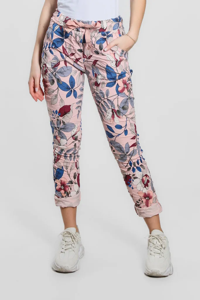 Collins Lovely Leaves Stretch Tie Waist Pant (PL160L)