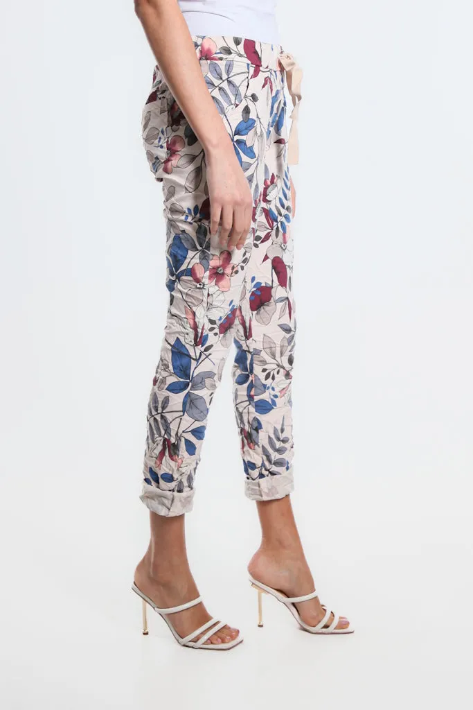 Collins Lovely Leaves Stretch Tie Waist Pant (PL160L)