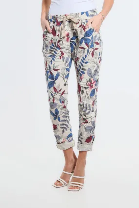 Collins Lovely Leaves Stretch Tie Waist Pant (PL160L)