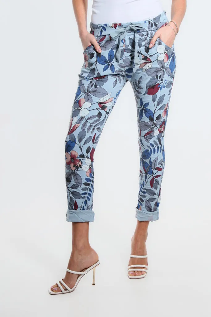 Collins Lovely Leaves Stretch Tie Waist Pant (PL160L)