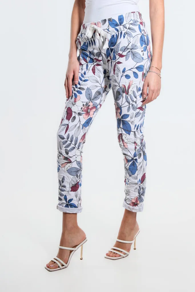 Collins Lovely Leaves Stretch Tie Waist Pant (PL160L)