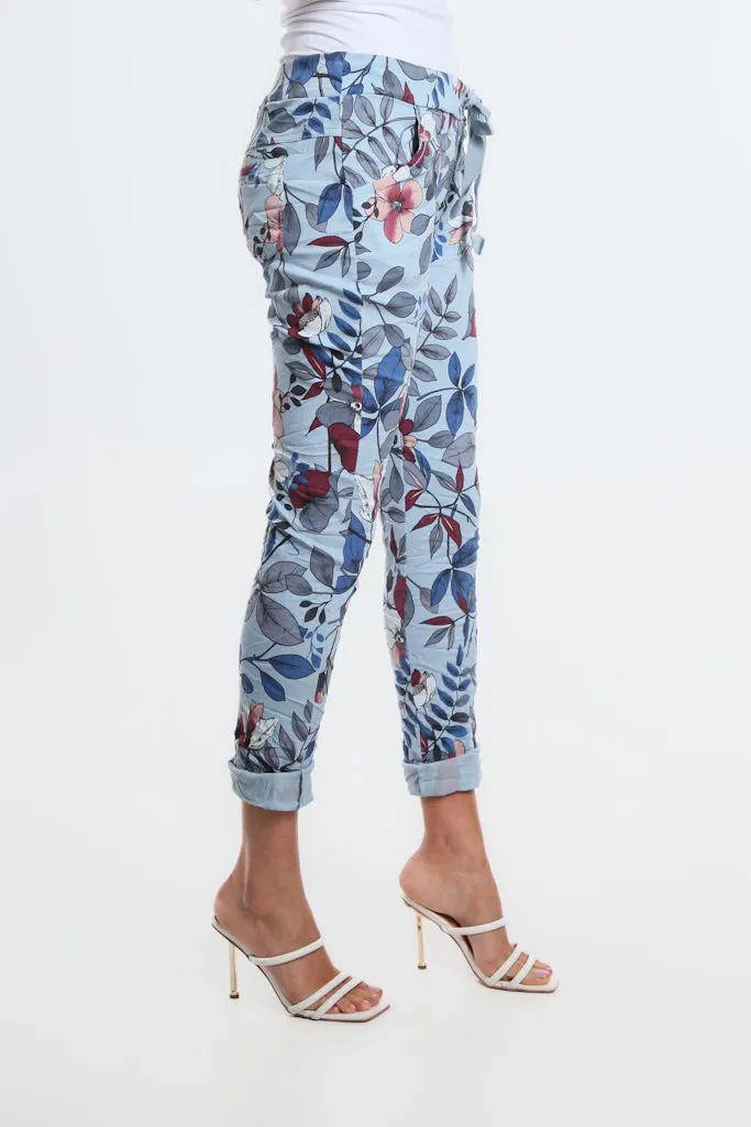 Collins Lovely Leaves Stretch Tie Waist Pant (PL160L)