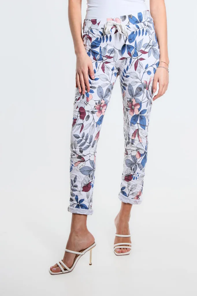Collins Lovely Leaves Stretch Tie Waist Pant (PL160L)