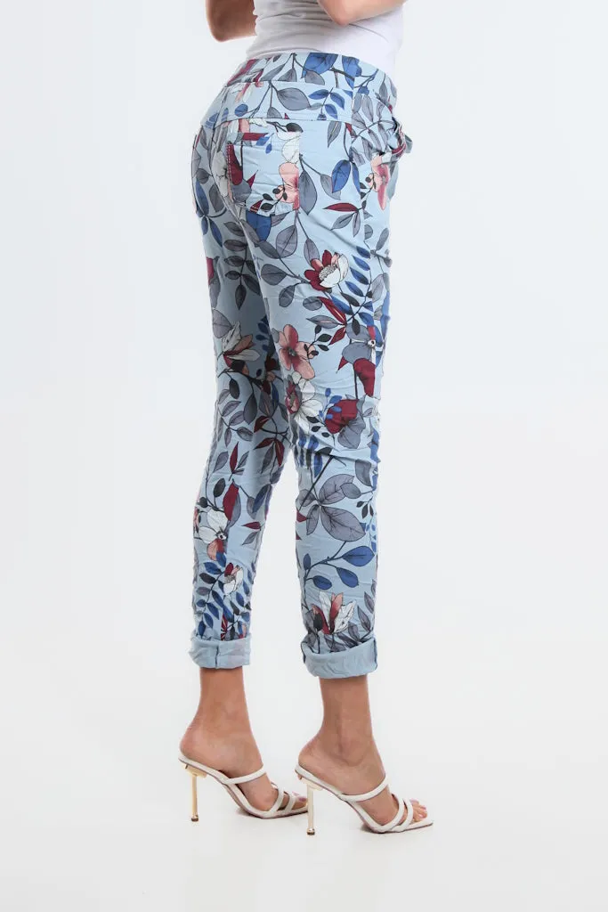 Collins Lovely Leaves Stretch Tie Waist Pant (PL160L)