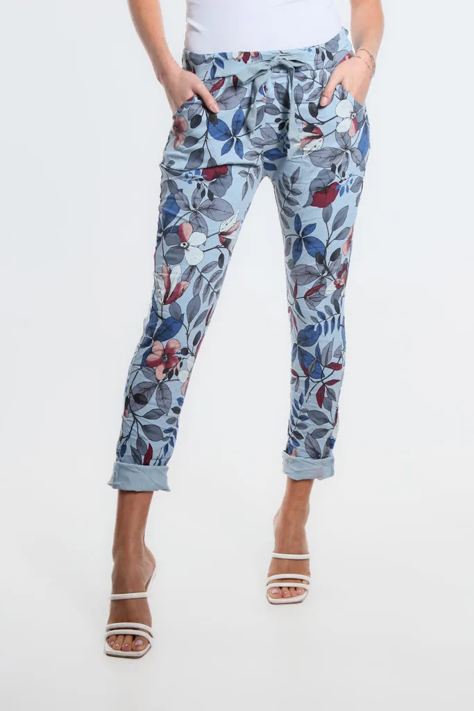 Collins Lovely Leaves Stretch Tie Waist Pant (PL160L)