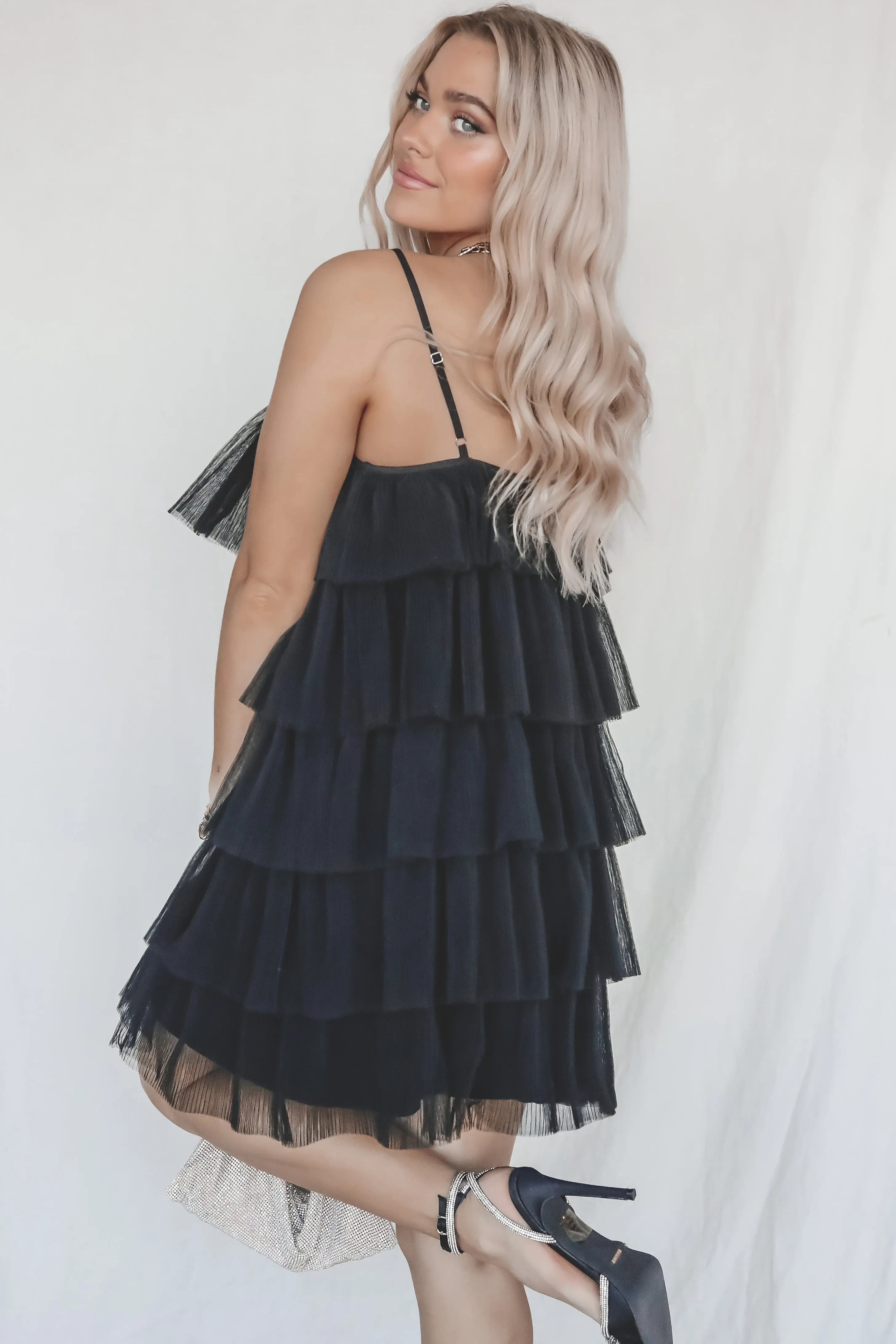 DEAL EN SAISON Black Tulle Dress