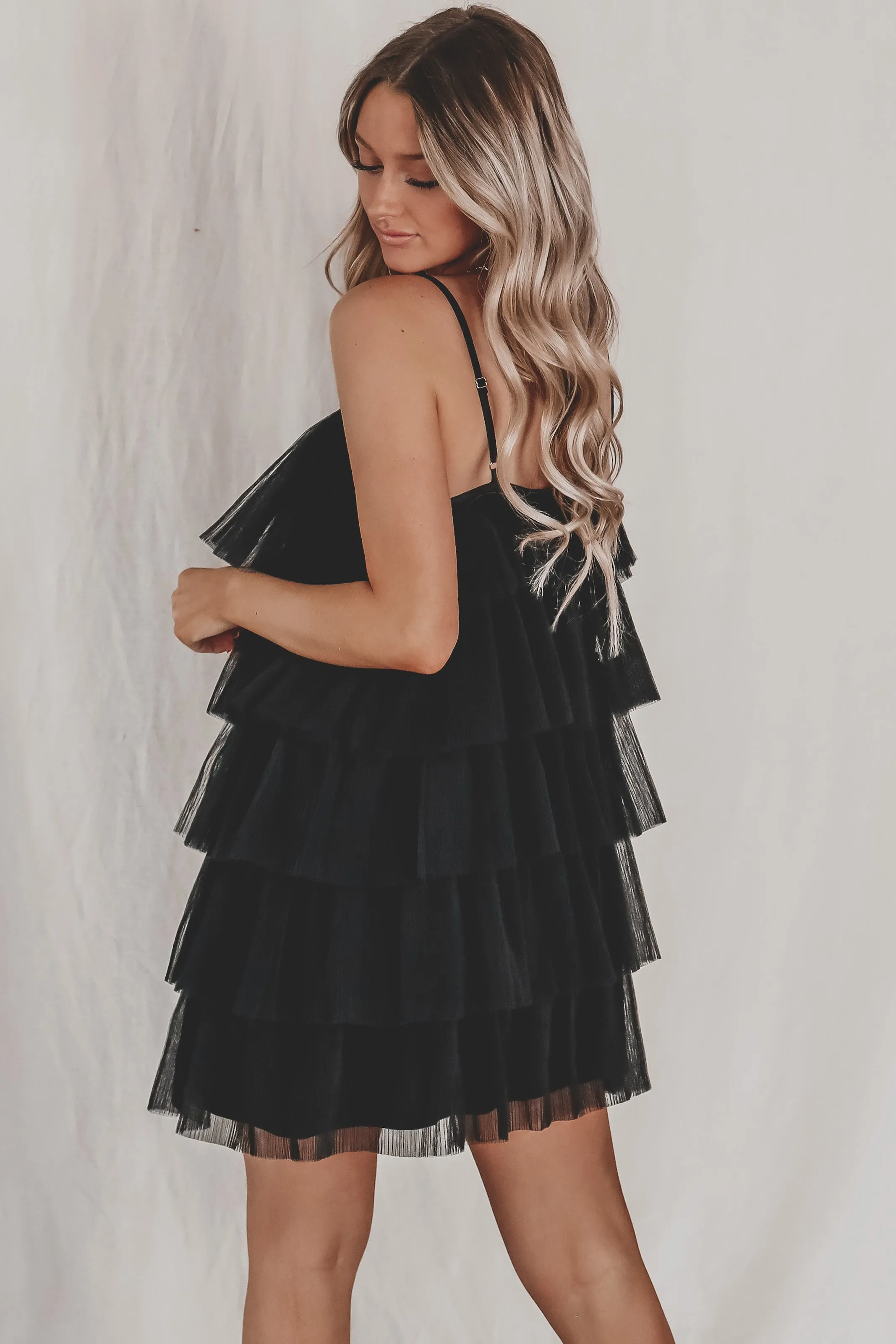 DEAL EN SAISON Black Tulle Dress