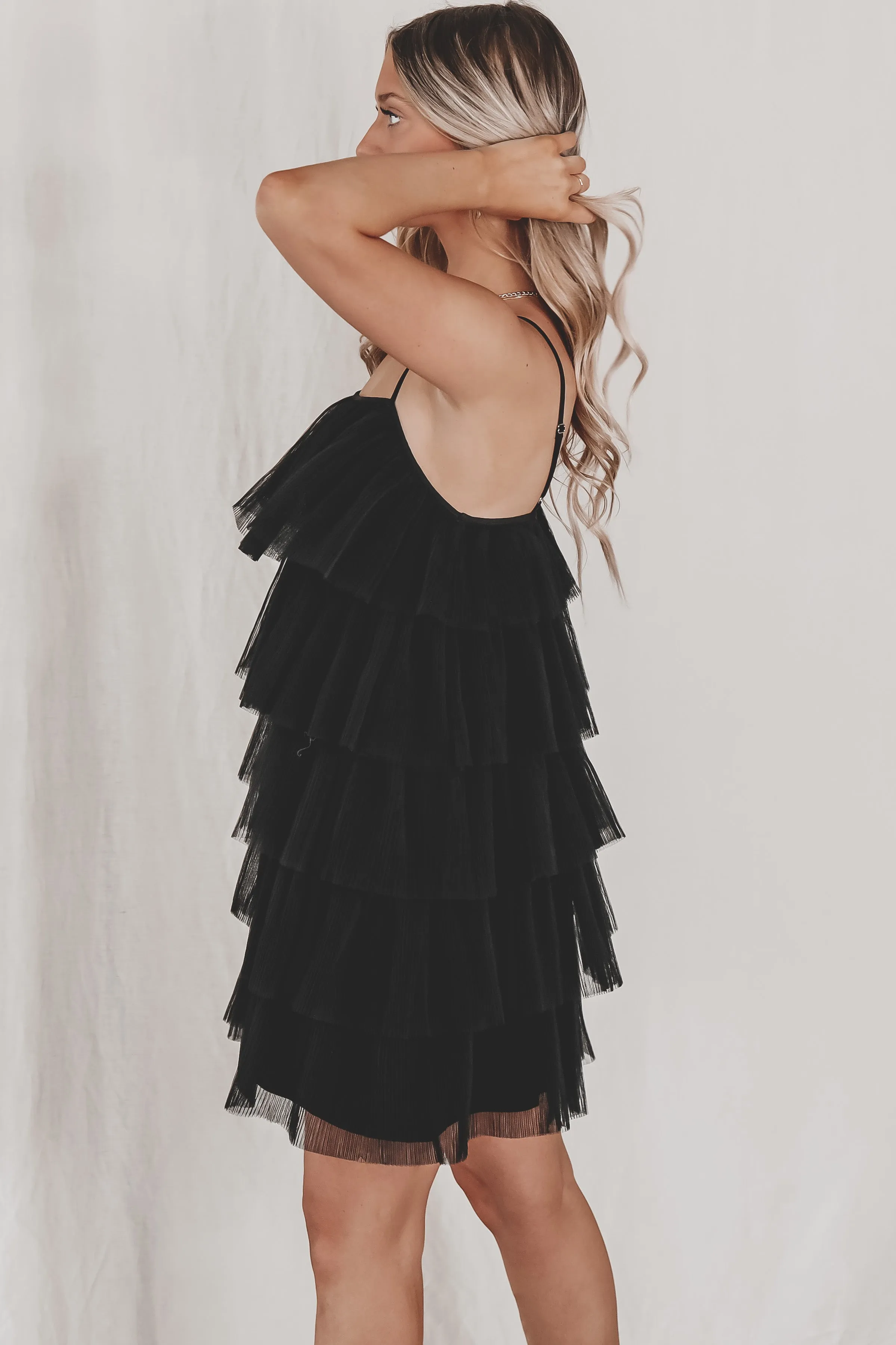 DEAL EN SAISON Black Tulle Dress
