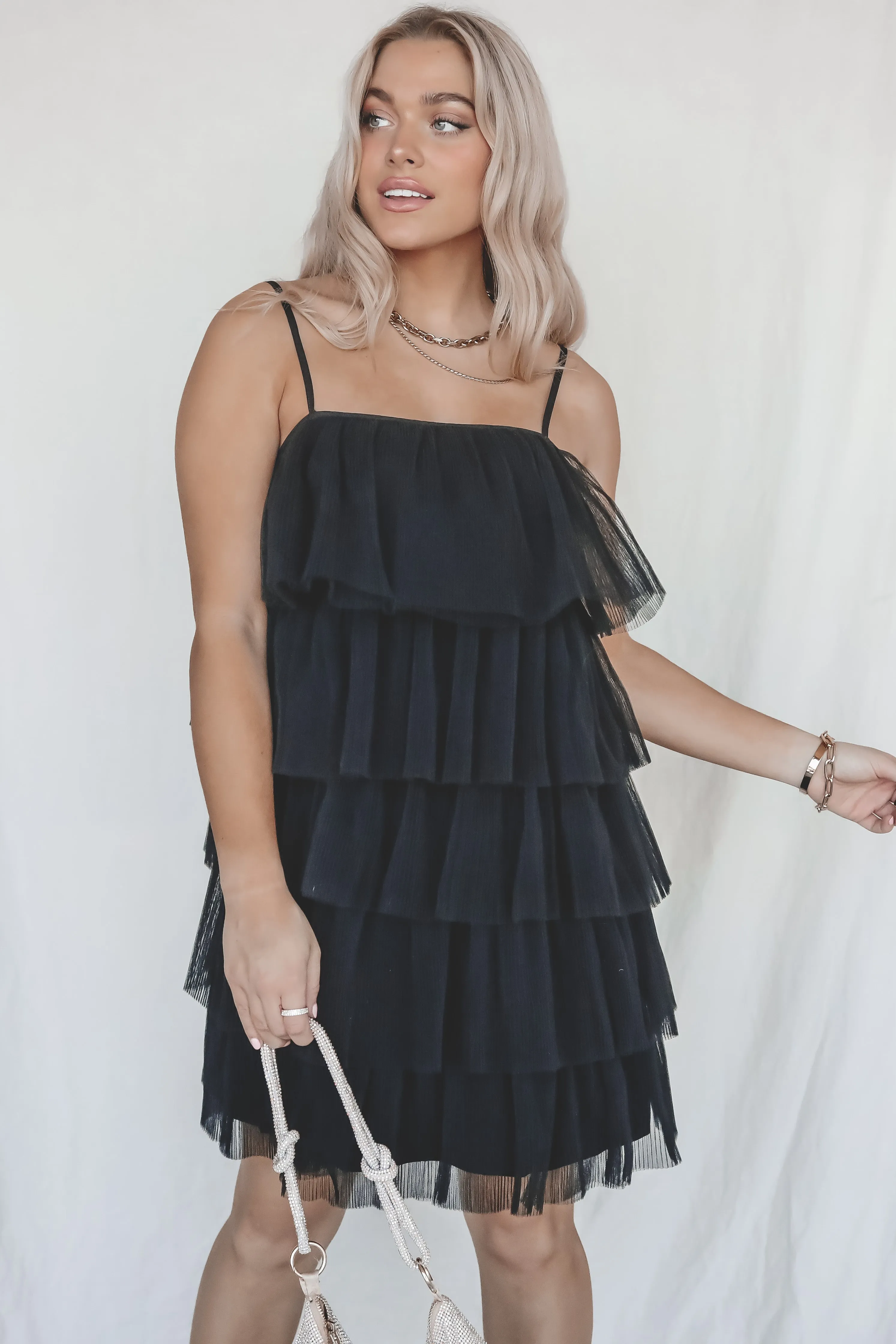 DEAL EN SAISON Black Tulle Dress