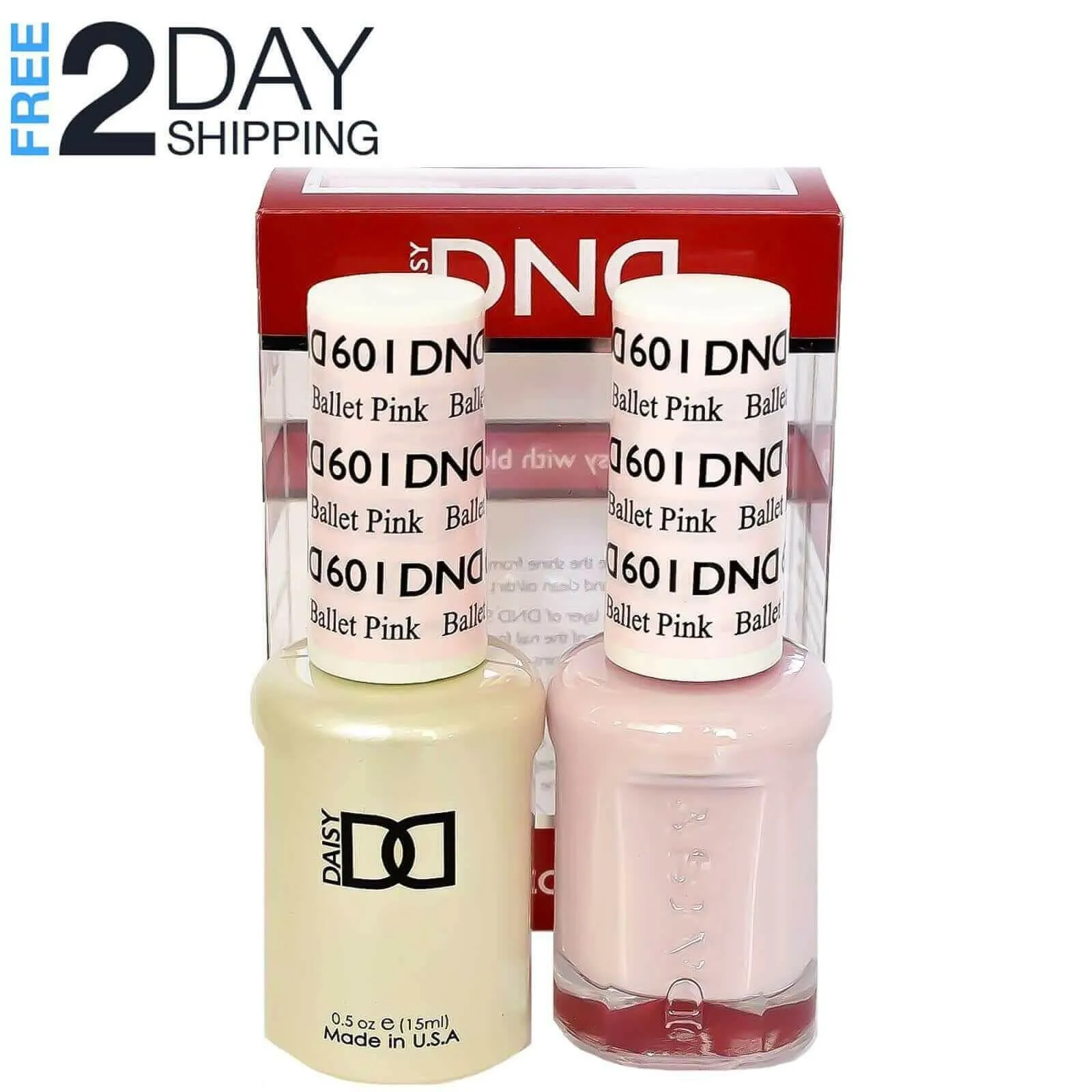 DND Gel Nail Polish & Nail Lacquer Set Soak Off Duo Set - #601 Ballet