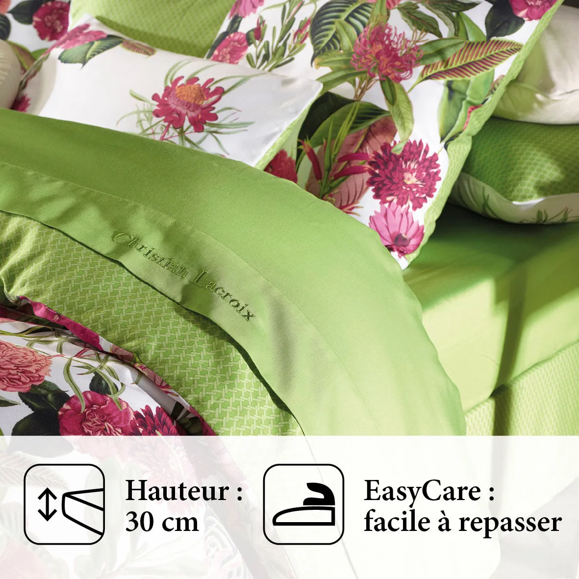 Drap-housse satin de coton - Vert