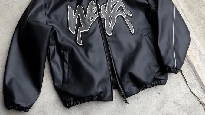 Flytonn-Men Fall Outfits Outwear Streetwear y2k 90s Fashion Hip Hop Retro Letter Pattern Jackets for Men Y2k Harajuku Fashion Pu Leather Jacket Long Sleeve Zipper Jackets Coat Streetwear