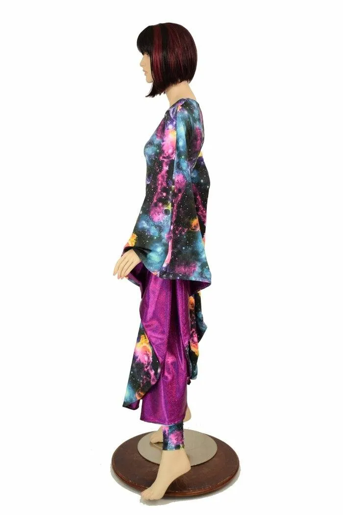 Galaxy and Fuchsia Sparkly Jewel Batwing Catsuit