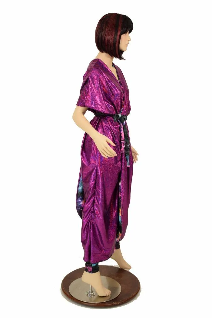 Galaxy and Fuchsia Sparkly Jewel Batwing Catsuit