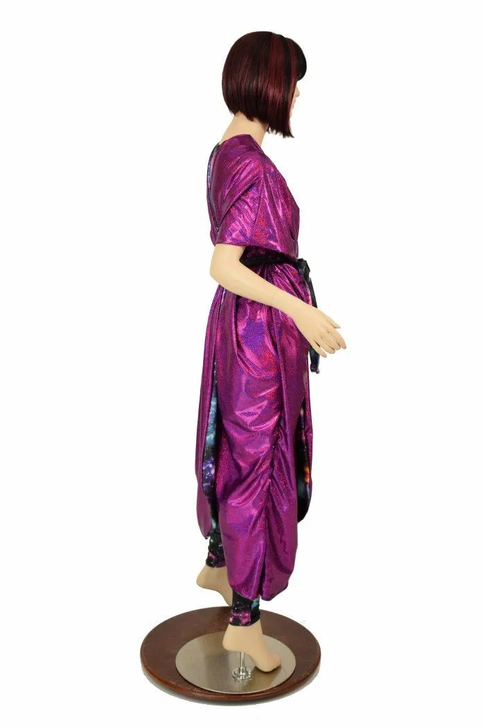 Galaxy and Fuchsia Sparkly Jewel Batwing Catsuit