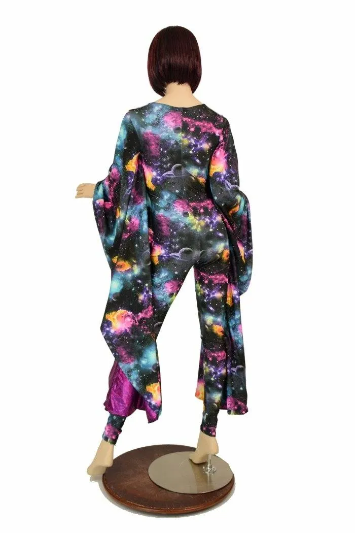 Galaxy and Fuchsia Sparkly Jewel Batwing Catsuit