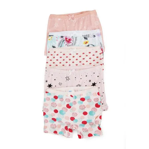 GIRLS MULTICOLOR PRINT BOXER SET