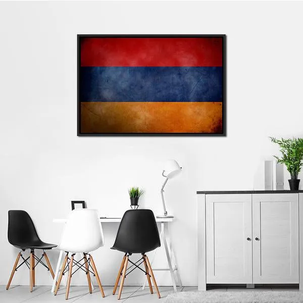 Grunge Armenian Flag Canvas Wall Art