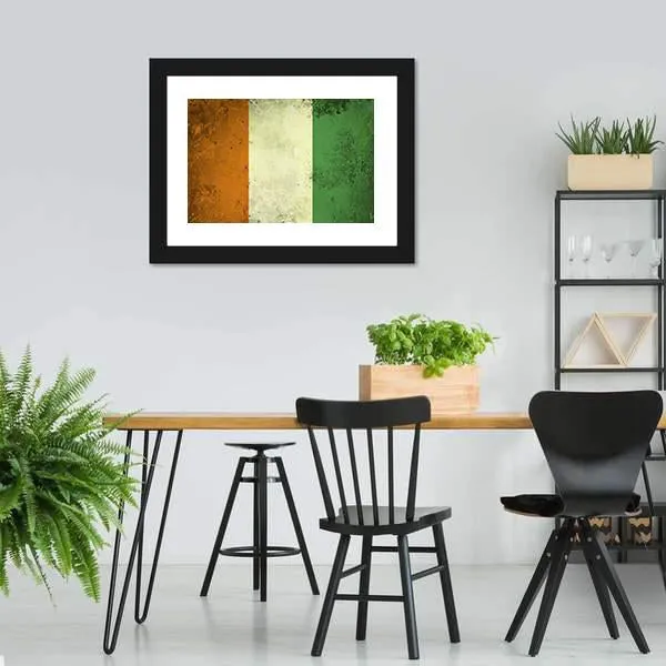 Grunge Ivory Coast Flag Canvas Wall Art