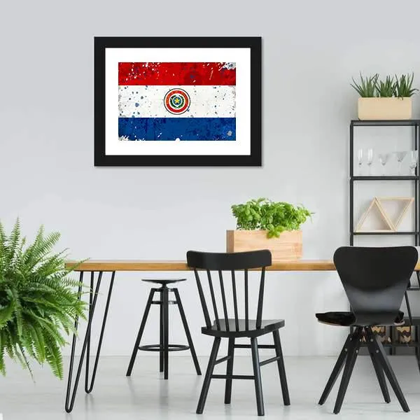 Grunge Paraguay Flag Canvas Wall Art