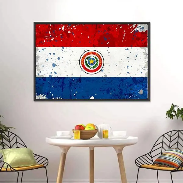 Grunge Paraguay Flag Canvas Wall Art