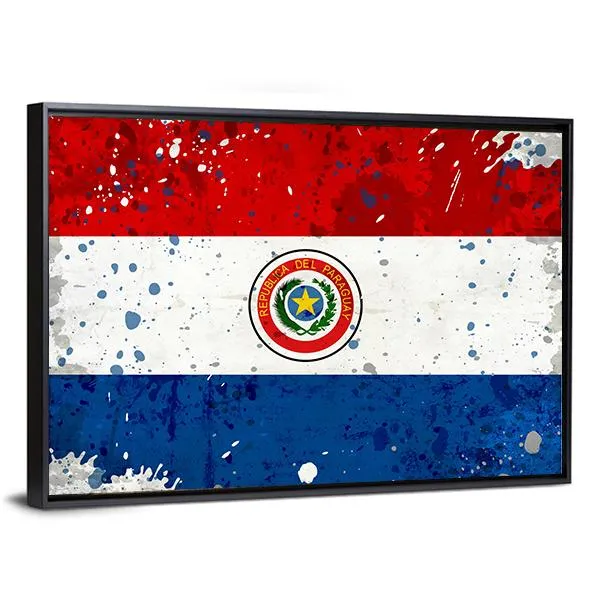 Grunge Paraguay Flag Canvas Wall Art