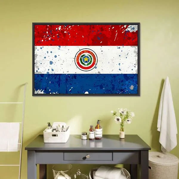 Grunge Paraguay Flag Canvas Wall Art