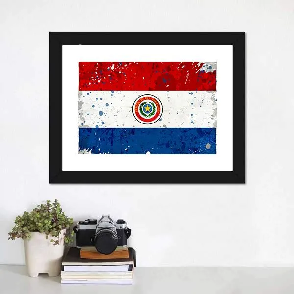 Grunge Paraguay Flag Canvas Wall Art