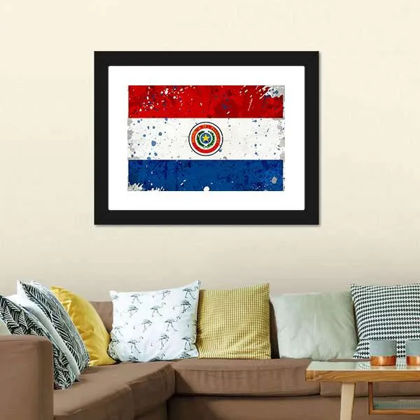 Grunge Paraguay Flag Canvas Wall Art