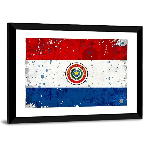 Grunge Paraguay Flag Canvas Wall Art