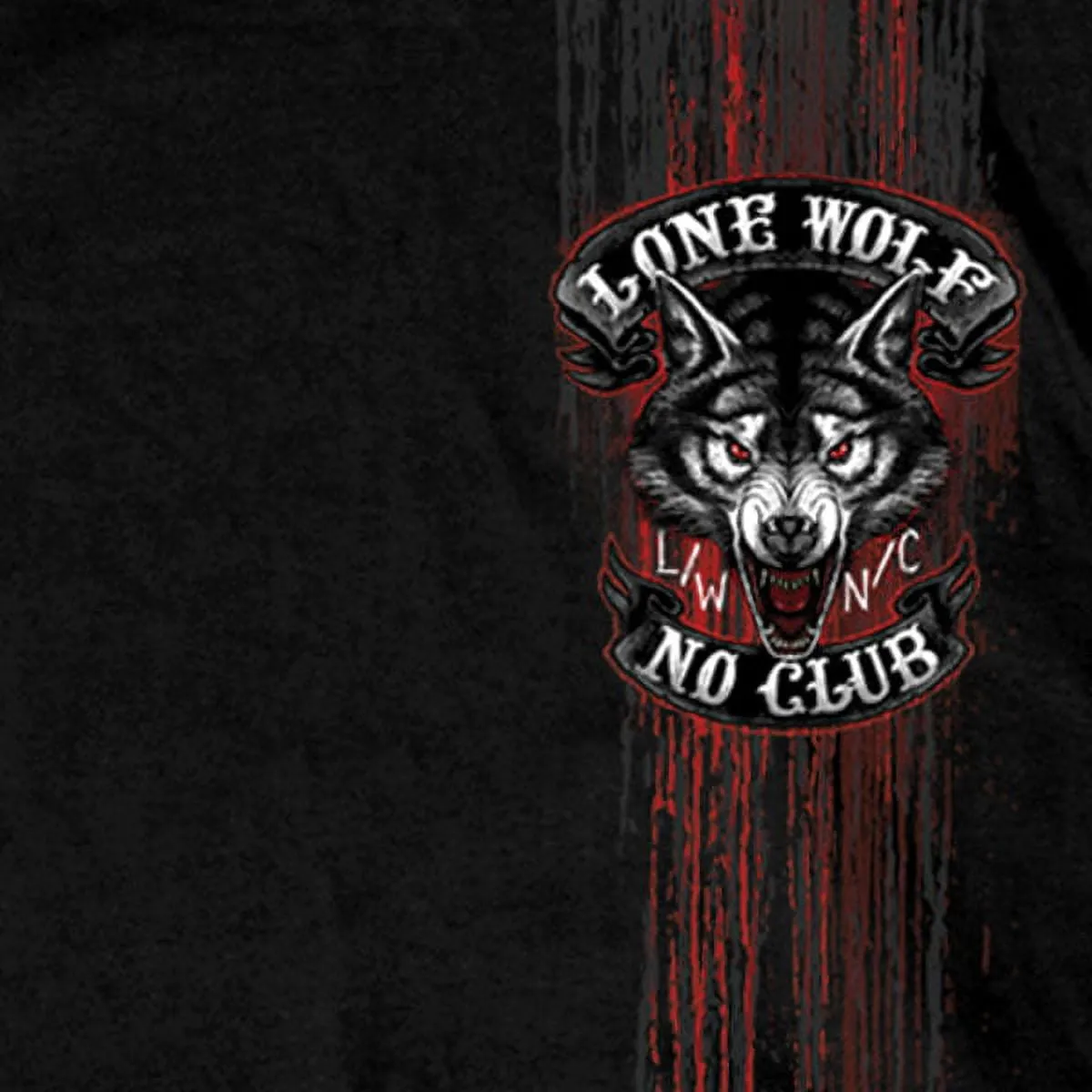 Hot Leathers GMD1343 'Jumbo Lone Wolf, No Club' Black Men's Black