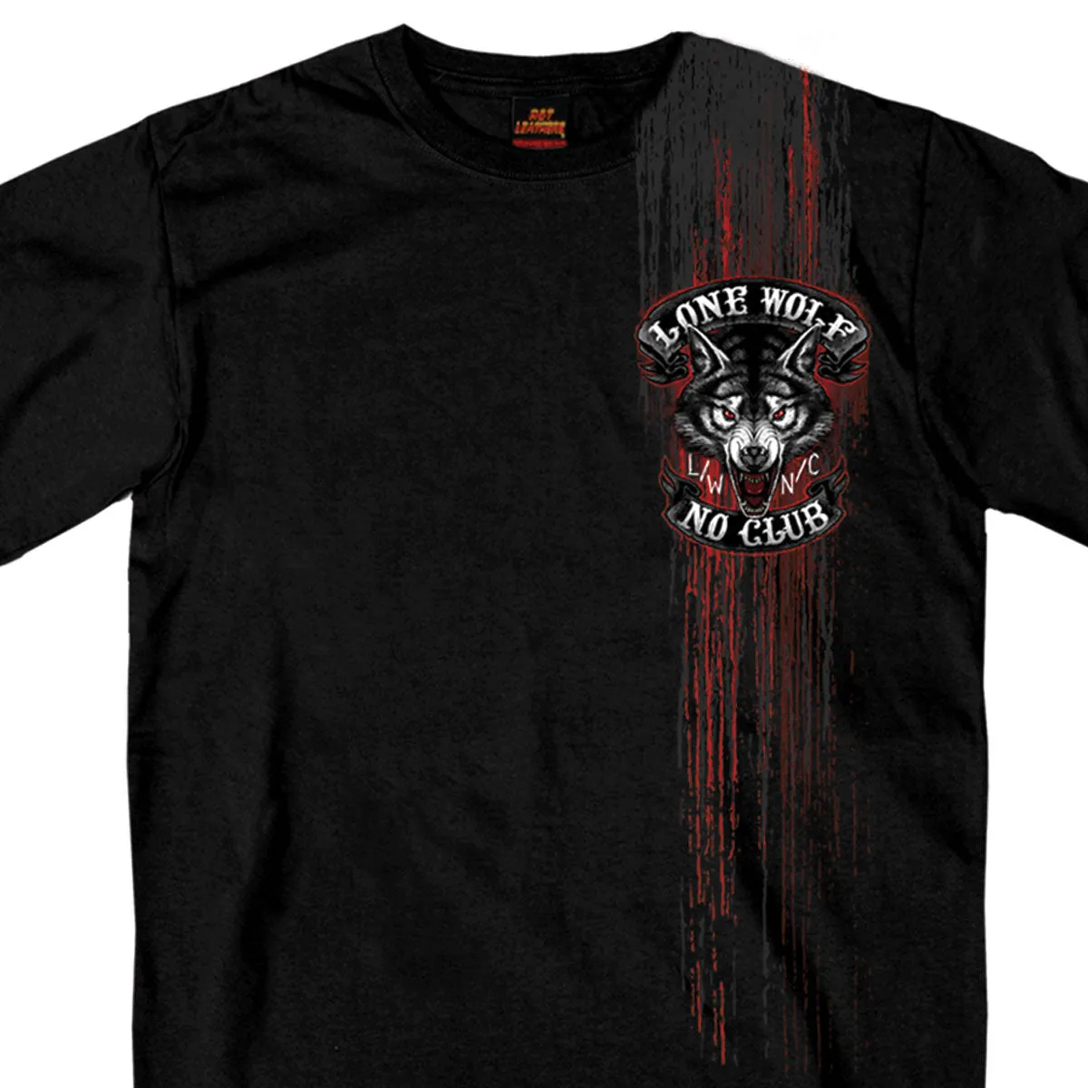 Hot Leathers GMD1343 'Jumbo Lone Wolf, No Club' Black Men's Black