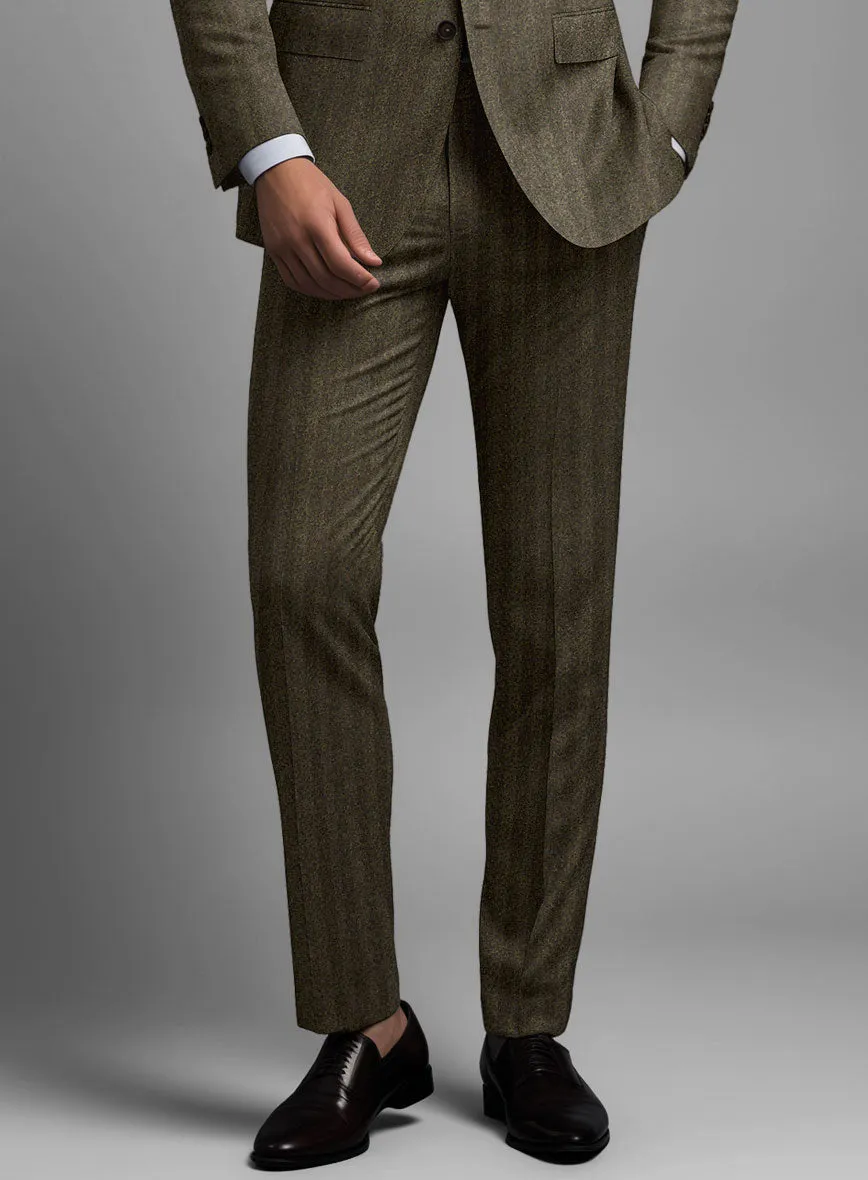 Italian Rust Herringbone Flannel Pants