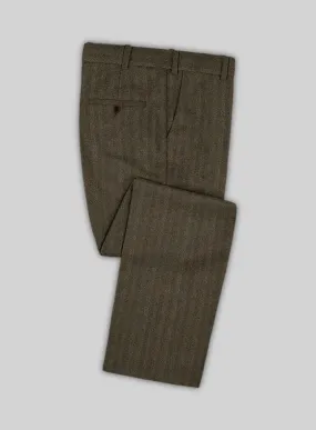 Italian Rust Herringbone Flannel Pants