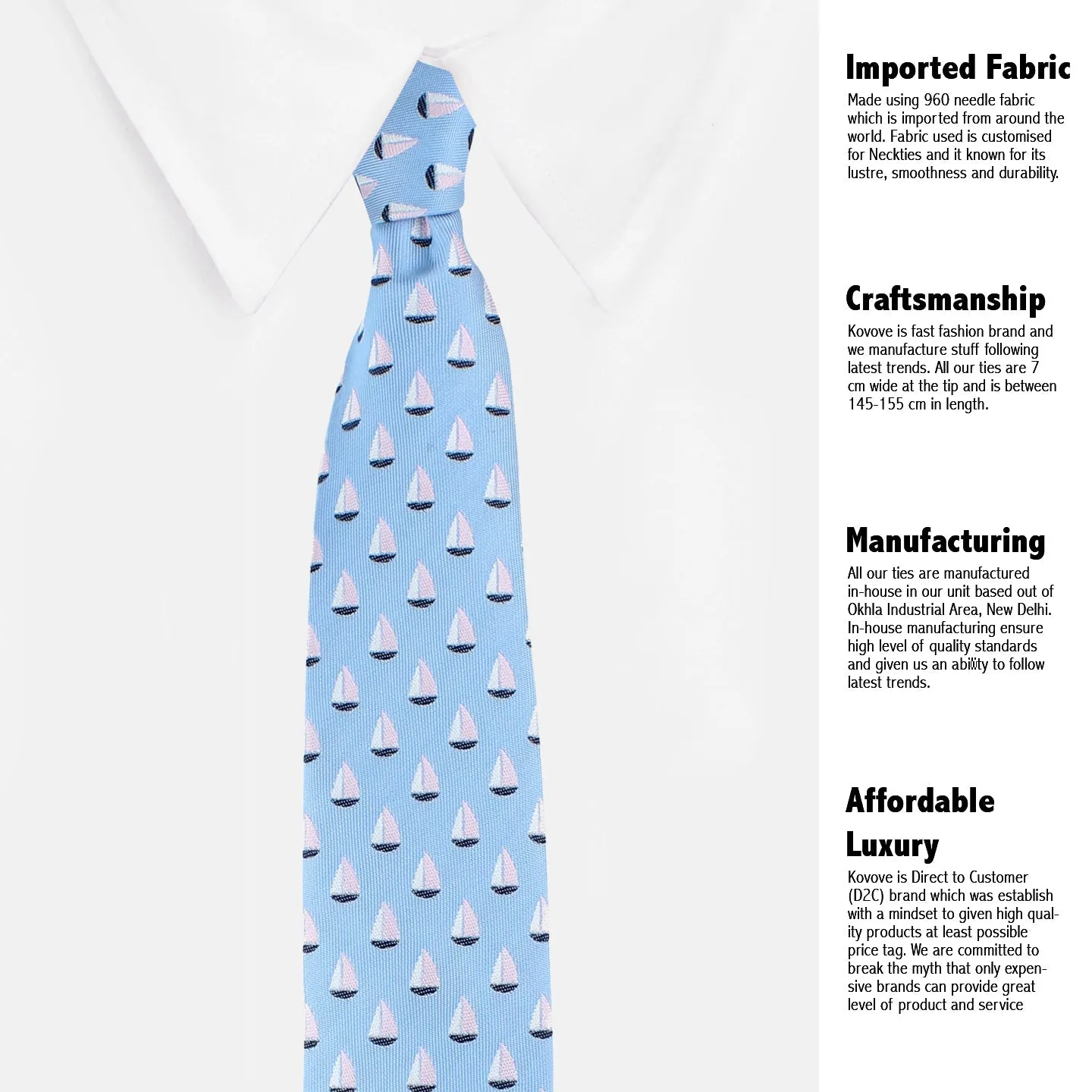 Kovove Cyan Abstract Necktie and Pocket Square Gift Box