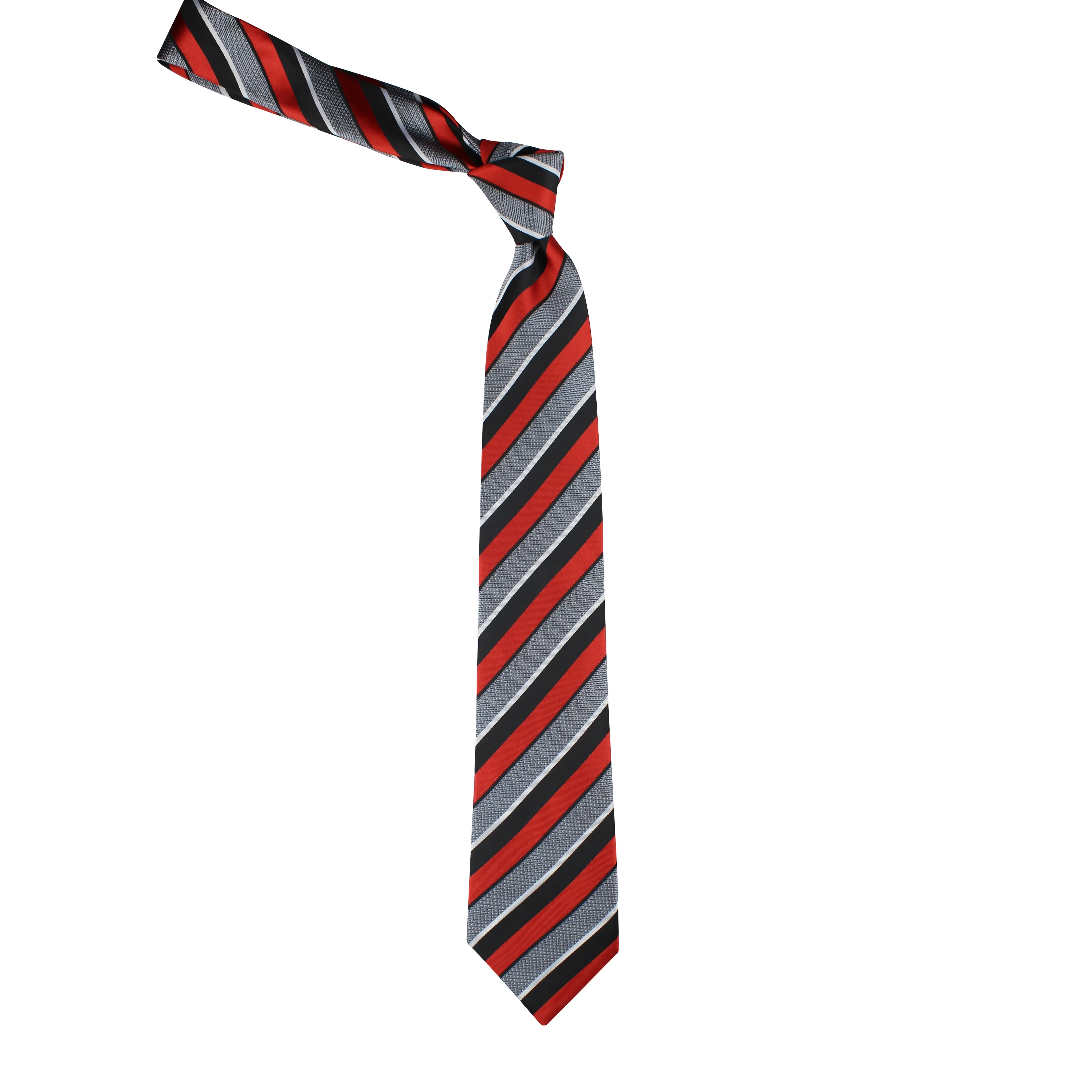 Kovove Refreshing Black Striped Necktie and Pocket Square Gift Box