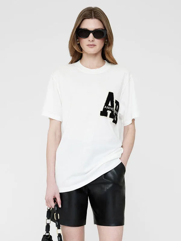 Lili Tee Letterman in Off White