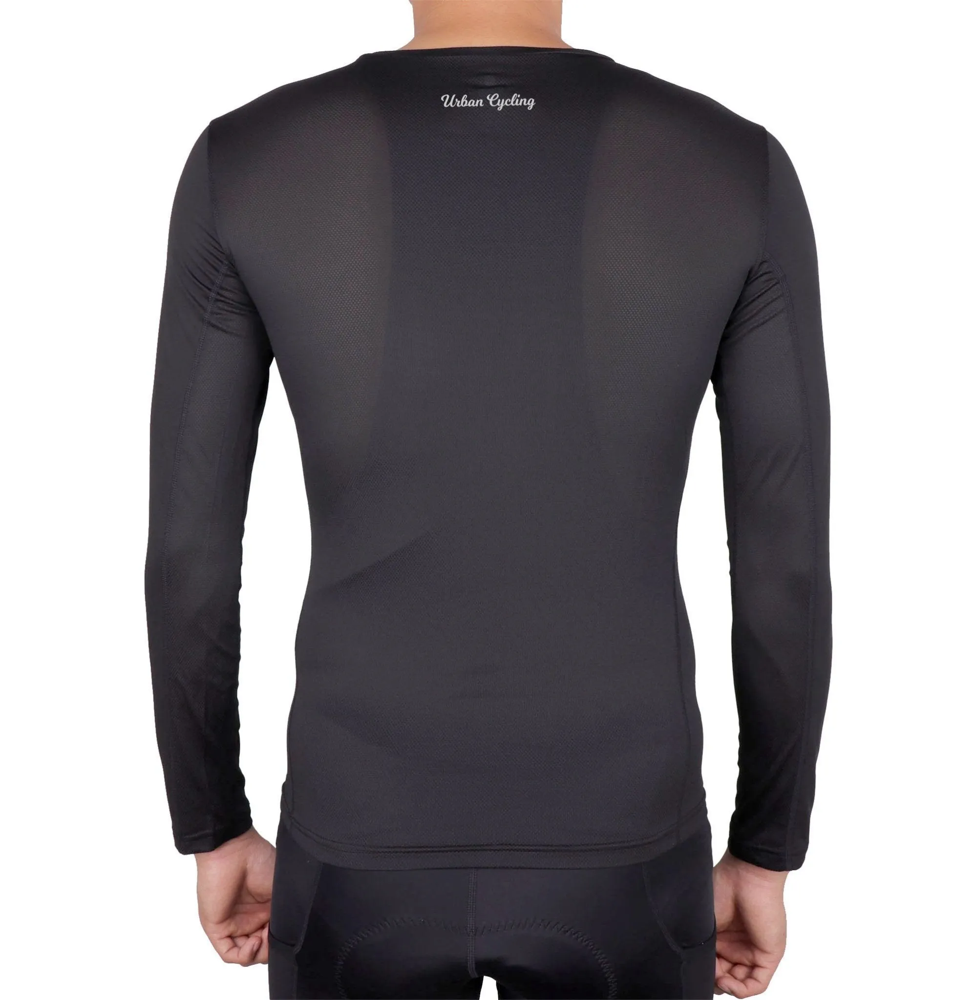 Men's Mesh Base Layer - Black Long Sleeve Cycling Undershirt