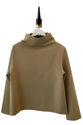 Peter O. Mahler Camel Wide Mock Neck Top