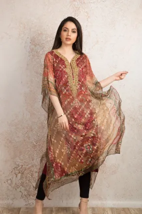 Print embd poncho U8_1031
