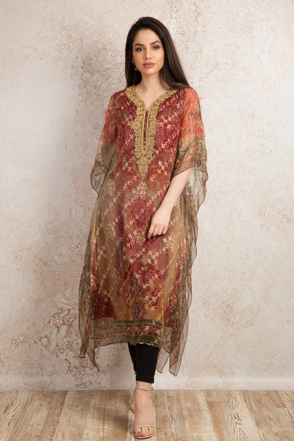 Print embd poncho U8_1031
